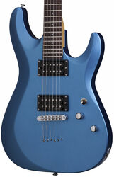 Str shape electric guitar Schecter C-6 Deluxe - Satin metallic light blue