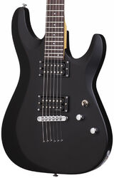 Str shape electric guitar Schecter C-6 Deluxe - Satin black