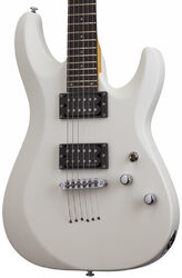Str shape electric guitar Schecter C-6 Deluxe - Satin white