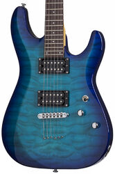 Str shape electric guitar Schecter C-6 Plus - Ocean blue burst 