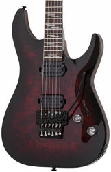 Str shape electric guitar Schecter Omen Elite-6 FR - Black cherry burst