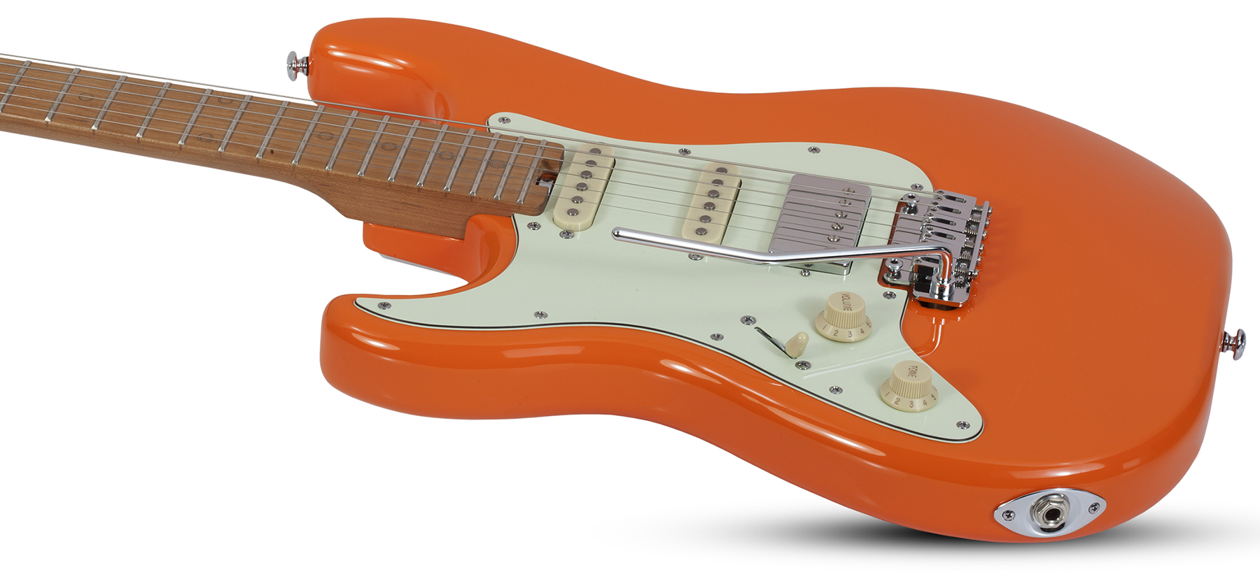 Schecter Nick Johnston Traditional Lh Gaucher Hss Trem Mn - Atomic Orange - Left-handed electric guitar - Variation 1