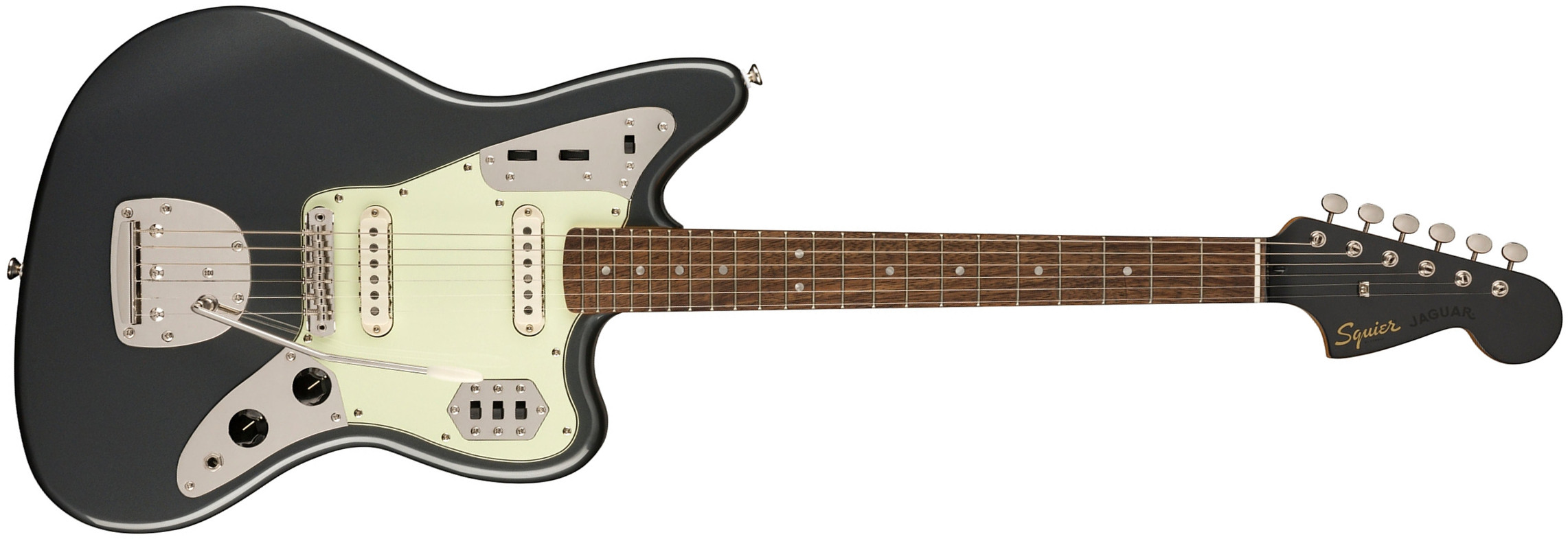 Squier Jaguar 60s Classic Vibe Fsr Ltd 2s Trem Lau - Charcoal Frost Metallic - Retro rock electric guitar - Main picture