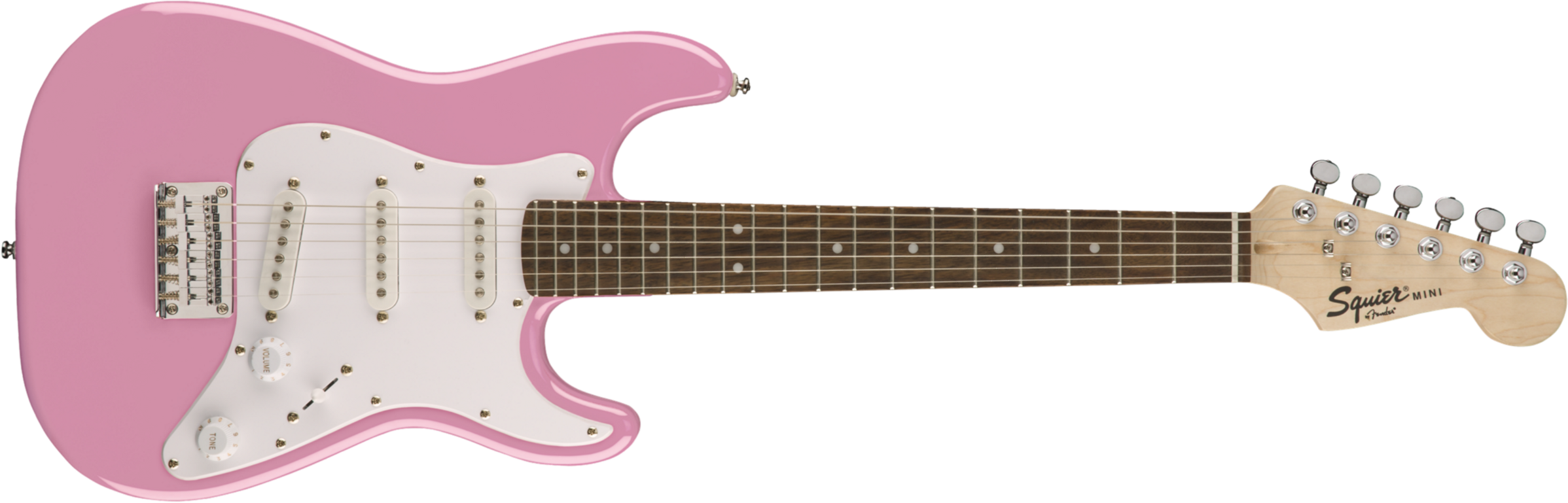 Squier Squier Mini Strat V2 Ht Sss Lau - Pink - Electric guitar for kids - Main picture
