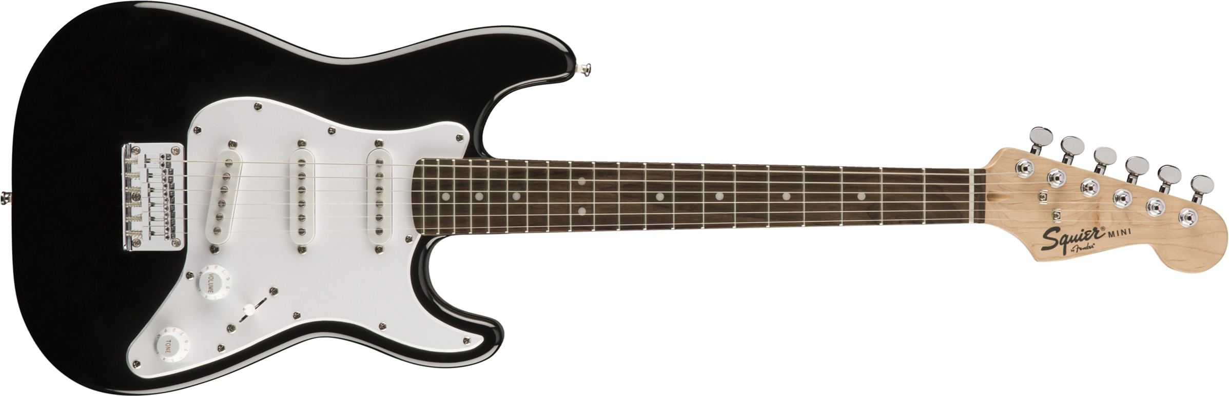 Squier Strat Mini V2 Sss Ht Rw - Black - Electric guitar for kids - Main picture