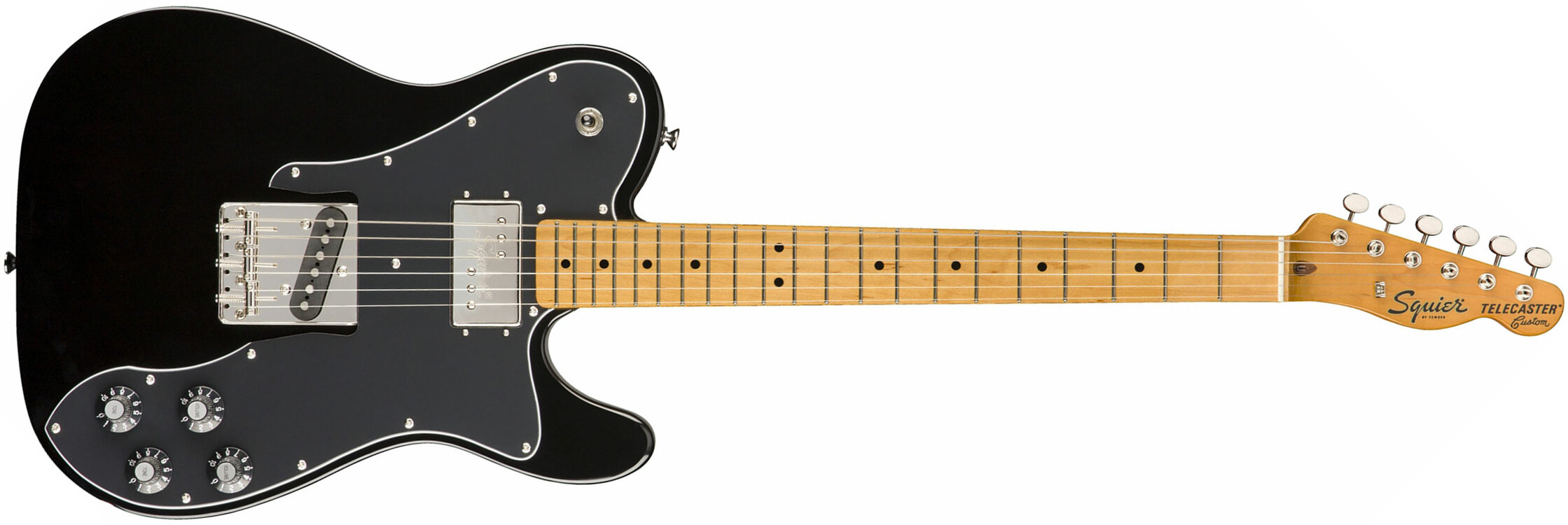 Squier Tele Custom  Classic Vibe 70s 2019 Sh Mn - Black - Tel shape electric guitar - Main picture