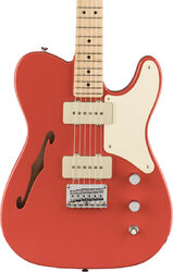 Semi-hollow electric guitar Squier Paranormal Cabronita Telecaster Thinline - Fiesta red