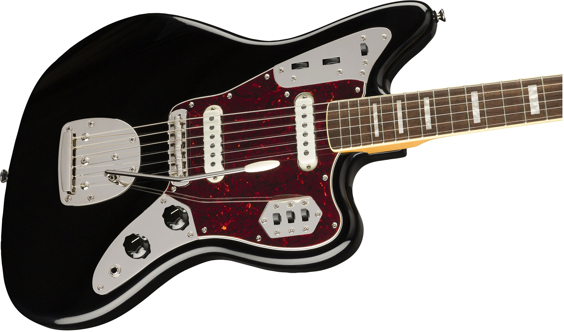 Squier Jaguar Classic Vibe 70s 2019 Lau - Black - Retro rock electric guitar - Variation 2