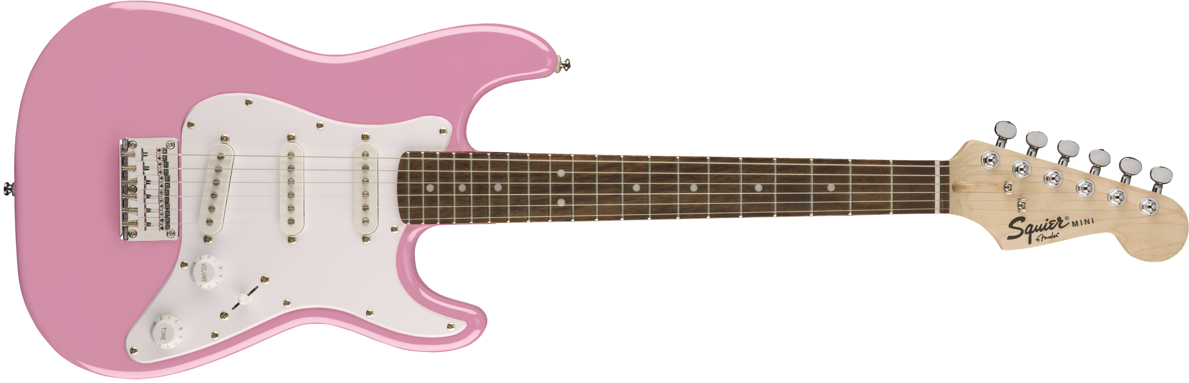 Squier Squier Mini Strat V2 Ht Sss Lau - Pink - Electric guitar for kids - Variation 1