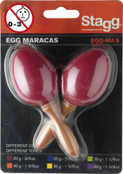 Shake percussion Stagg EGG-MA S/RD Pair of Plastic Egg Maracas Red