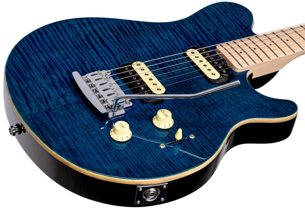 Sterling By Musicman Axis Flame Maple Ax3fm Hh Trem Mn - Neptune Blue - Single cut electric guitar - Variation 2