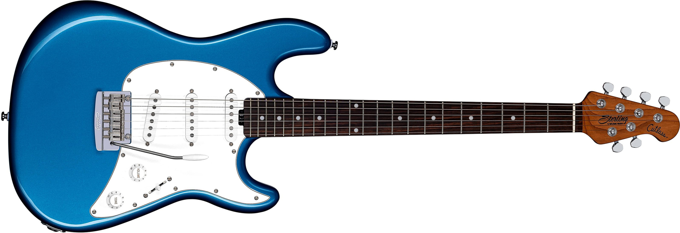 Sterling By Musicman Cutlass Ct50sss 3s Trem Rw - Toluca Lake Blue - Str shape electric guitar - Main picture