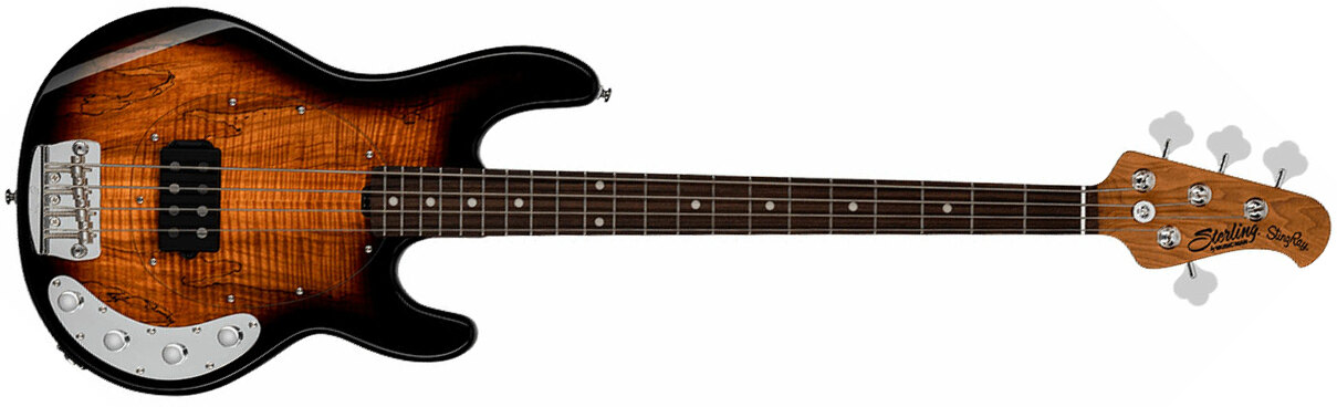 Sterling By Musicman Stingray Ray34sm Maple Top 1h Active Rw - 3 Tone Sunburst - Solid body electric bass - Main picture