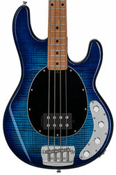 Solid body electric bass Sterling by musicman Stingray Ray34FM (MN) - Neptune blue