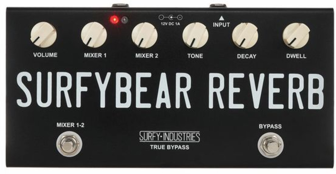 Surfy Industries Surfybear Compact Reverb Black - Reverb, delay & echo effect pedal - Main picture