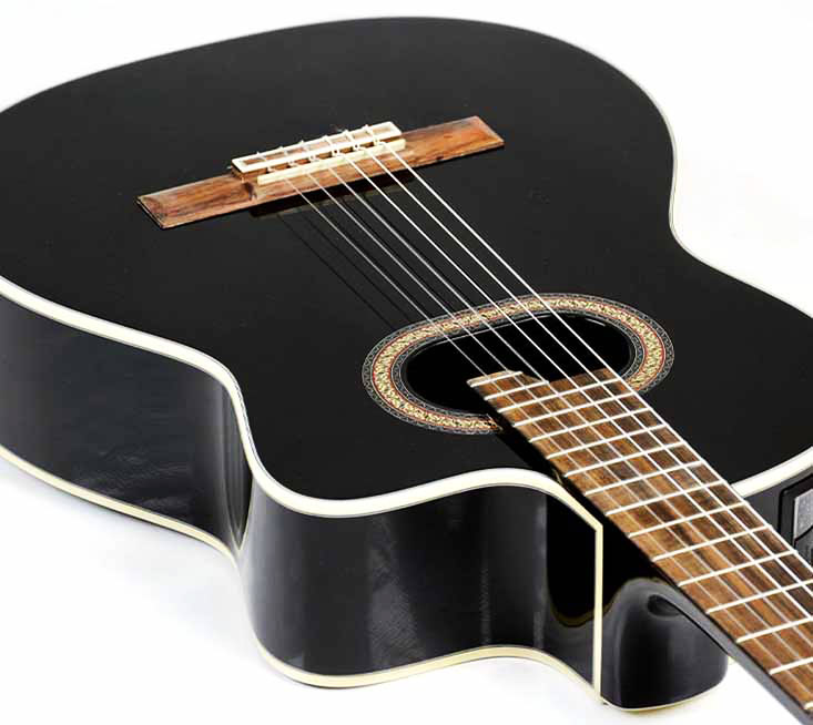 Takamine Gc6ce Blk 4/4 Cw Epicea Noyer Lau - Black - Classical guitar 4/4 size - Variation 2