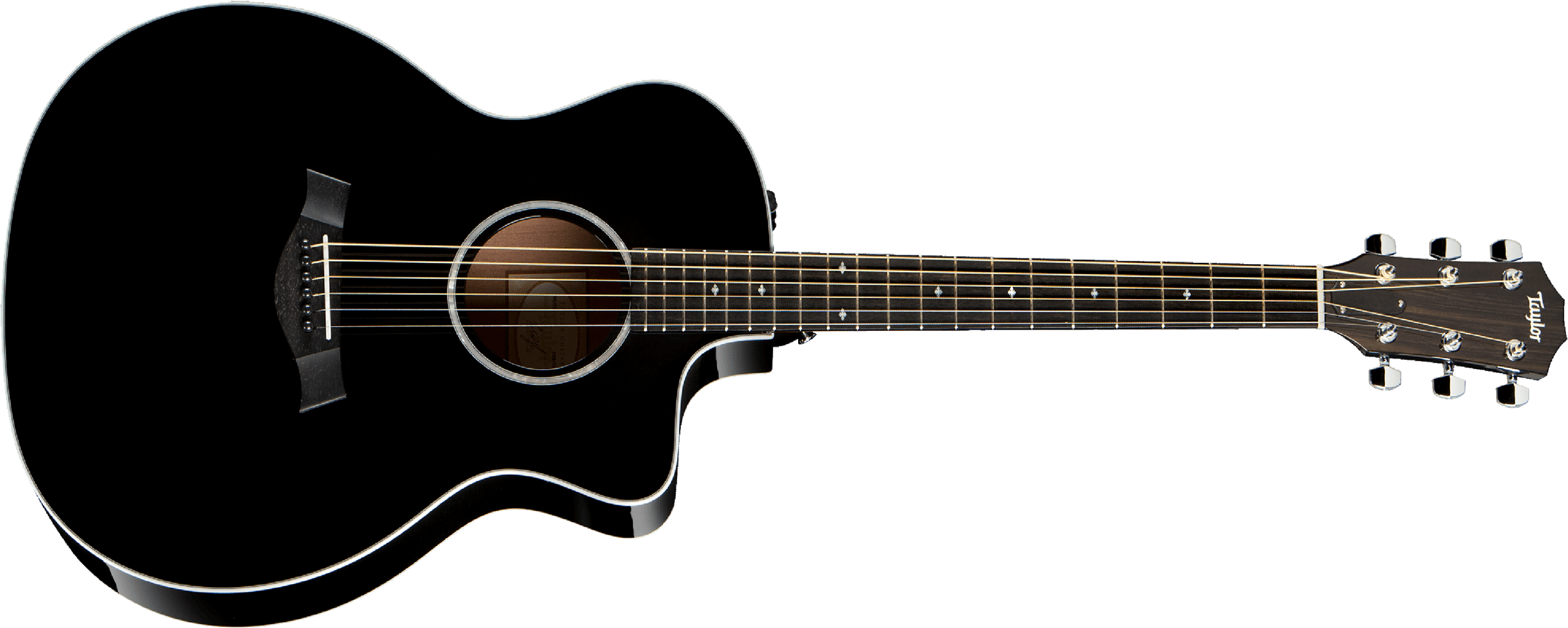 Taylor 214ce-blk Dlx Grand Auditorium Cw Epicea Palissandre Eb Es2 - Black - Electro acoustic guitar - Main picture