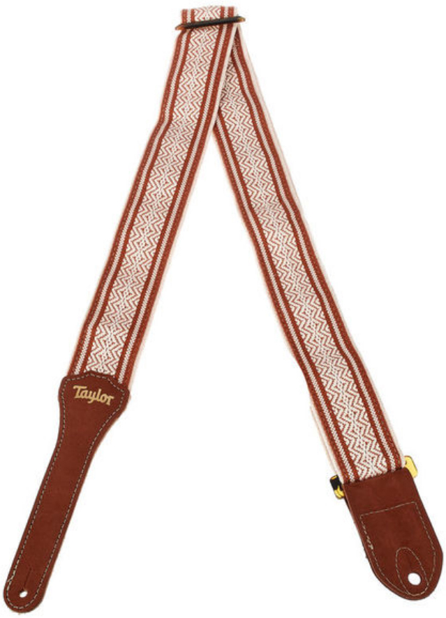 Taylor Academy Strap Wht-brn Jacquard Cotton 2 Inches - Guitar strap - Main picture