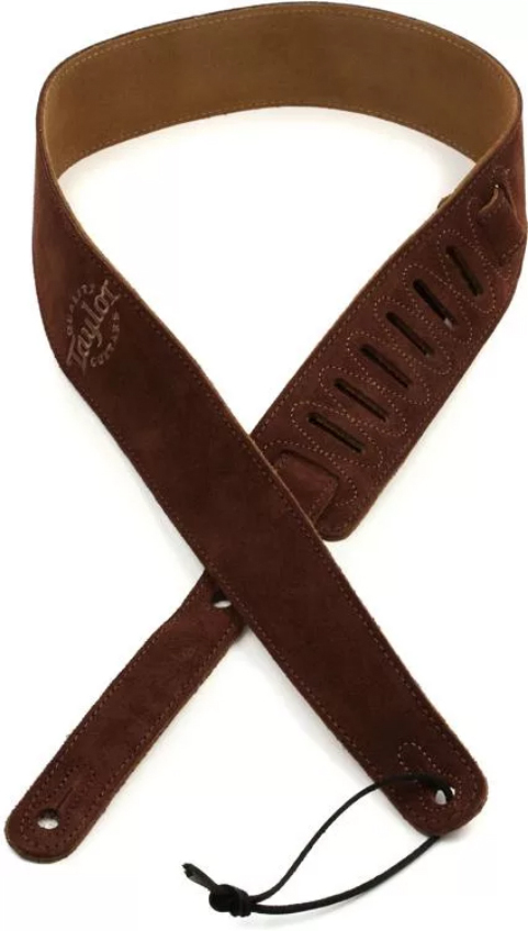 Taylor Strap Embroidered Suede Choc 2.5 Inches - Guitar strap - Main picture