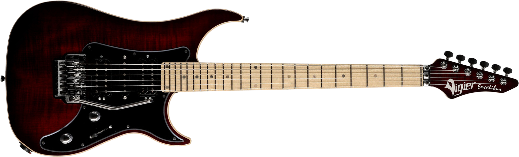 Vigier Excalibur Custom Hsh Fr Mn - Deep Burgundy - Str shape electric guitar - Main picture