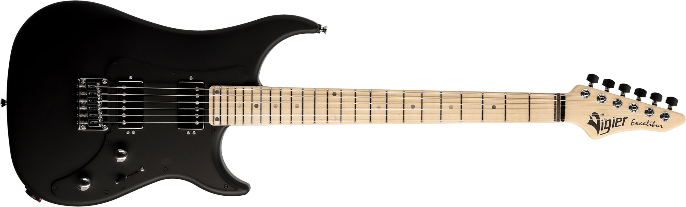 Vigier Excalibur Indus 2h Ht Mn - Black Matte - Str shape electric guitar - Main picture