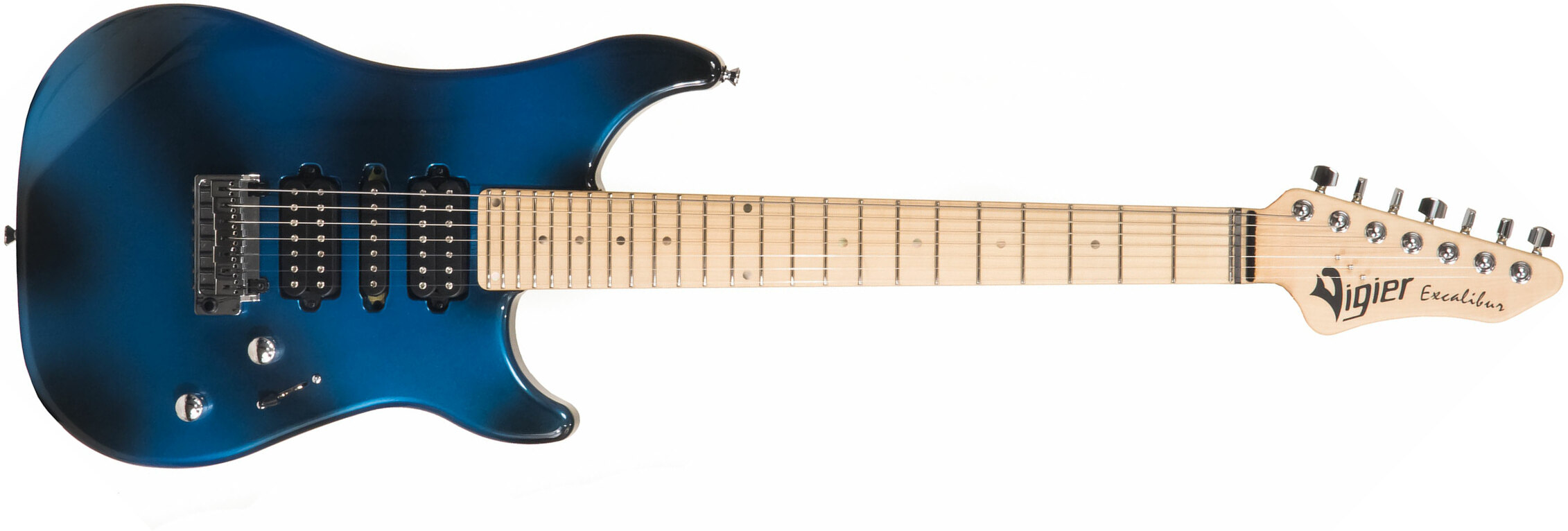 Vigier Excalibur Supra 7c Hsh Trem Mn - Urban Blue - 7 string electric guitar - Main picture