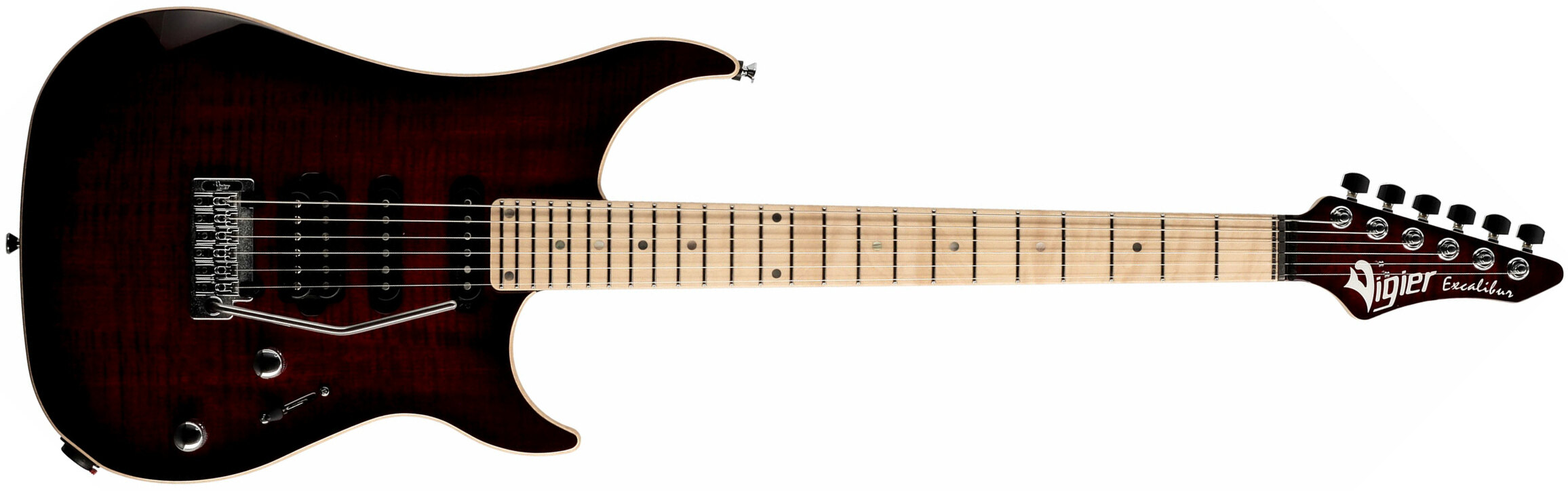 Vigier Excalibur Ultra Blues Hss Trem Mn - Deep Burgundy - Str shape electric guitar - Main picture