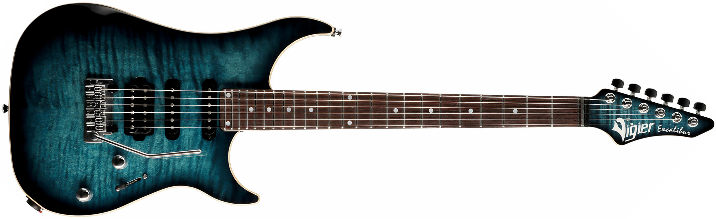 Vigier Excalibur Ultra Blues Hss Trem Rw - Mysterious Blue - Str shape electric guitar - Main picture