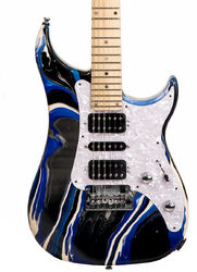 Double cut electric guitar Vigier                         Excalibur SupraA (MN) - Rock art blue white black