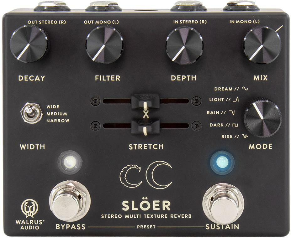 Walrus Sloer Stereo Ambient Reverb Black - Reverb, delay & echo effect pedal - Main picture