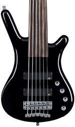 Solid body electric bass Warwick Rockbass Corvette Basic Fretless 6-String - Solid black