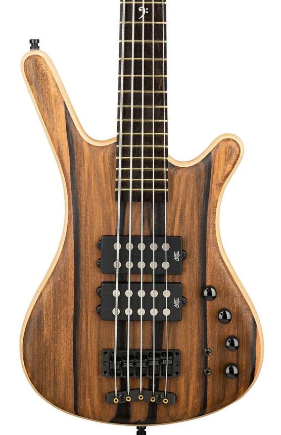 Solid body electric bass Warwick PRO GPS Corvette $$ Marbled Ebony Top 5-String Ltd - Natural oil finish