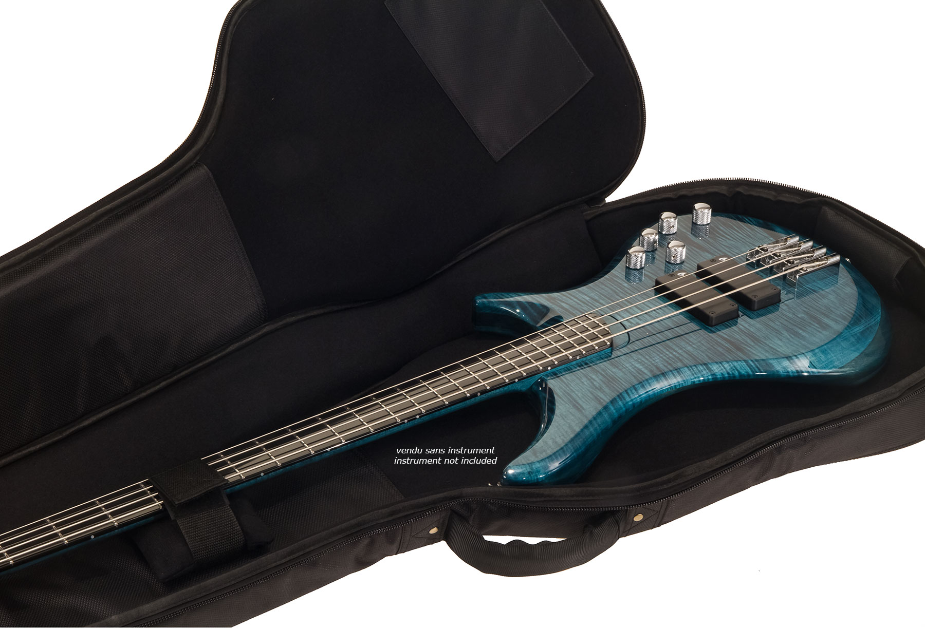 X-tone 2020 Bas-bk Light Deluxe Electric Bass Bag Black (2081) - Electric bass gig bag - Variation 5