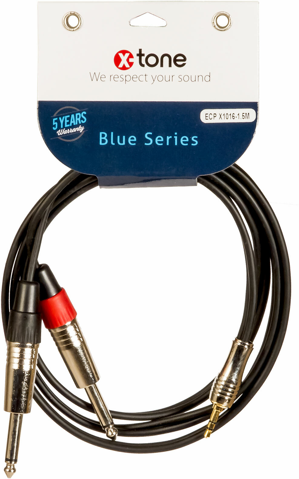 X-tone Mini Jack St / 2 Jack 1.5m Blue Series (x1016-1.5m) - Cable - Main picture