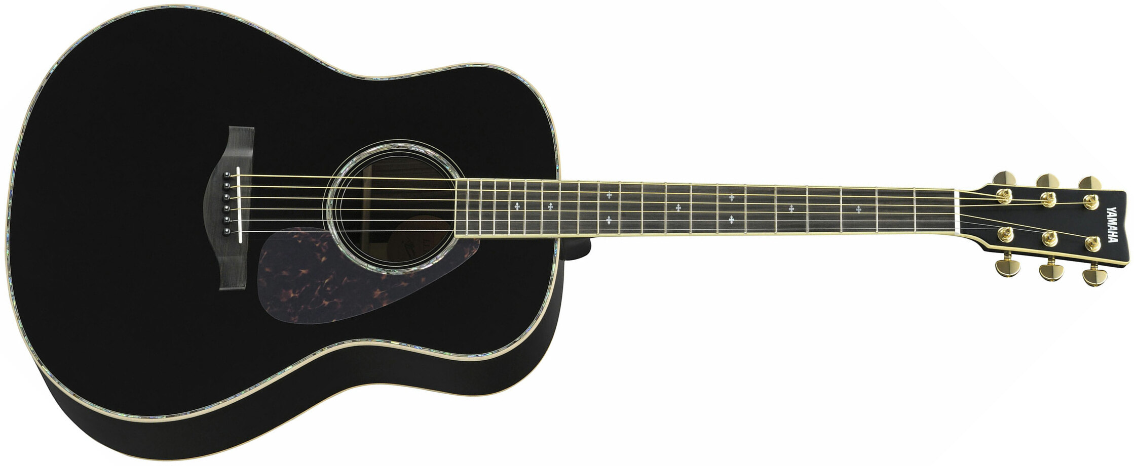 Yamaha Ll16d Are Deluxe Jumbo Epicea Palissandre Eb - Black - Electro acoustic guitar - Main picture