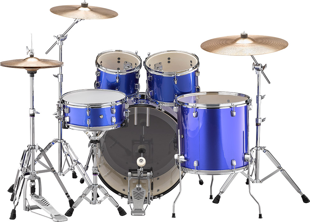 Yamaha Rydeen Stage 22 + Cymbales - 4 FÛts - Fine Blue - Strage drum-kit - Variation 1