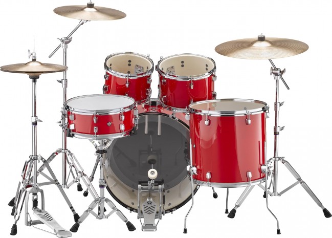 Yamaha Rydeen Stage 22 + Cymbales - 4 FÛts - Hot Red - Strage drum-kit - Variation 1